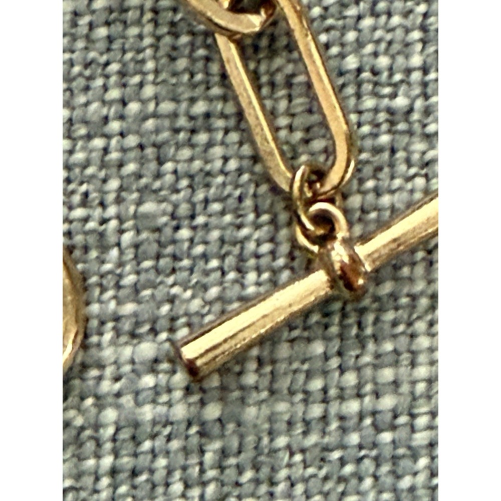 Banana Republic Bracelet Gold Tone Paper Clip Toggle Link Fashion Small 7.25" - Picture 4 of 9